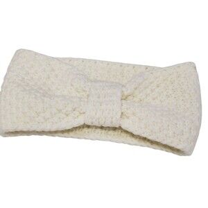 Adorable Women's Ivory Knit "Bow" Headband for Cold Weather, One Size
